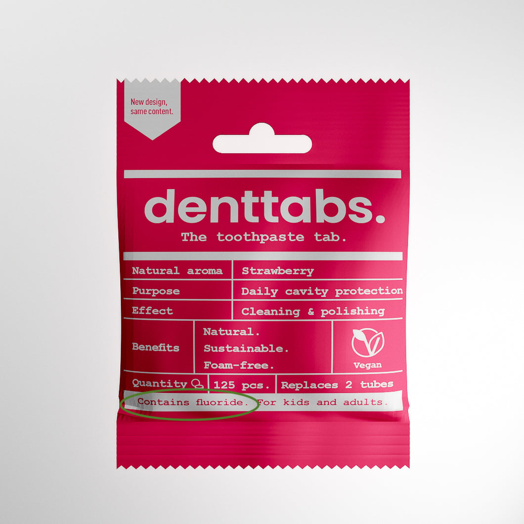 【Denttabs】德國天然護理牙膏錠(125錠草莓)